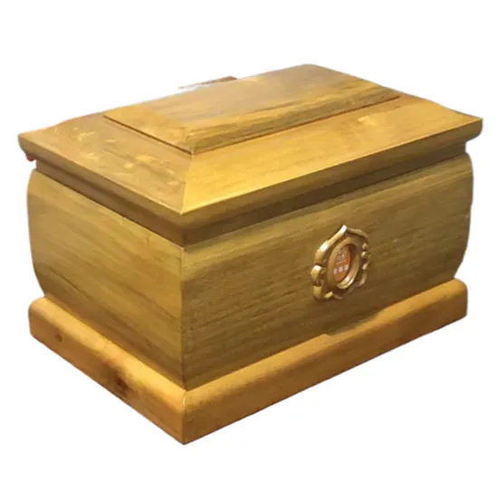 Top Range Solid Wood Cremation Urns Poplar Casket for Human Ashes Storage 