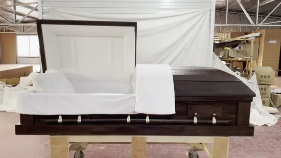 Solid Red Oak Crossed Corner Darker Painting Color Coffin& Casket 