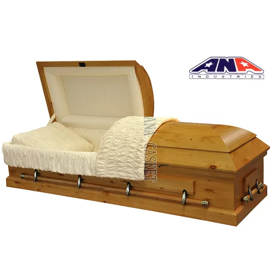 New Design Solid Pine Funeral Wooden Casket 