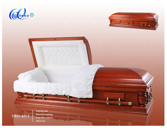 Solid American Oak Matt Gloss Solid Hardwood Casket 