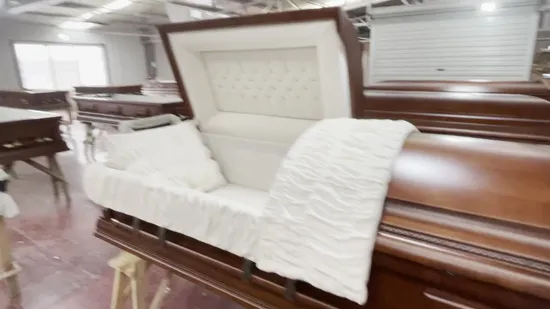 High Gloss Finishing Cream Velvet Interior Soft Last Gift Chinese Wooden Casket 