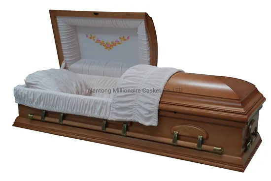 Maple Veneer Maple Color Satin Zinc Alloy Hardware Casket 