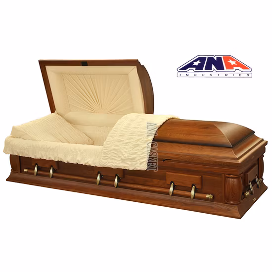Ana Solid Us Walnut Funeral Wooden Casket