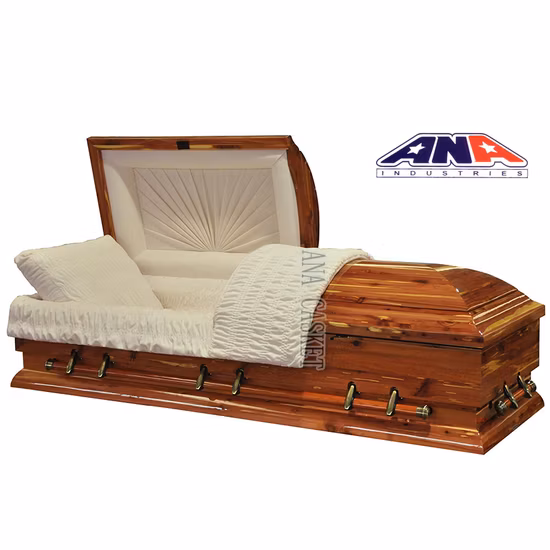 Luxury Hot Sale Solid Pine Funeral Wooden Casket